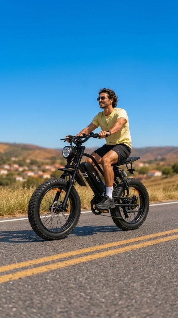Bicicleta Elétrica Mpe-9050 500W preta aro 20 com cesto e assento duplo