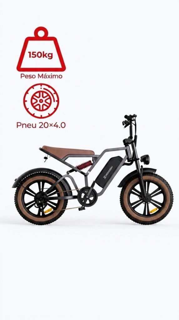 Bicicleta Elétrica Moby Mpe-9050 preta aro 20 com cesto e assento duplo